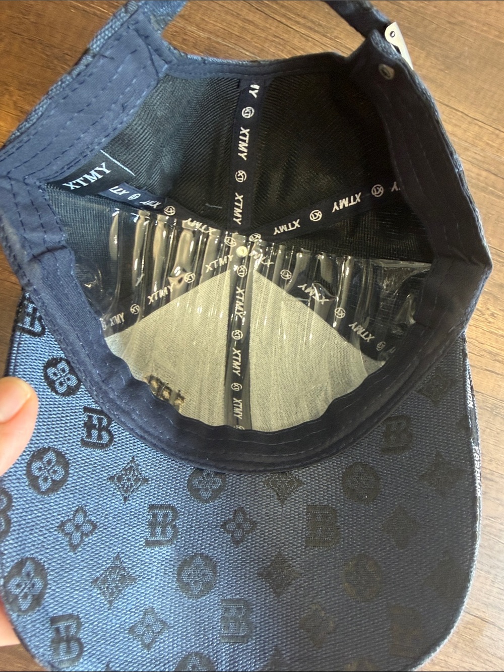 ZEXIN blu navy Monogram Baseball Cap Adjustable Snapback Hat Unisex NWT - Picture 5 of 6